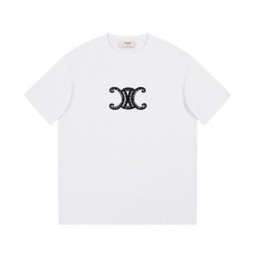셀린느 남성 크루넥 화이트 반팔티 - Celine Mens White Short sleeved T