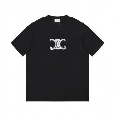 셀린느 남성 크루넥 블랙 반팔티 - Celine Mens Black Short sleeved T