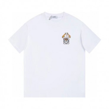 2023 로에베 남/녀 이니셜 화이트 반팔티 - Loewe Unisex White Short sleeved Tshirts 