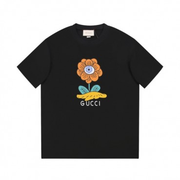 구찌 남/녀 블랙 크루넥 반팔티 - Gucci Unisex Black Short sleeved Tshirts 