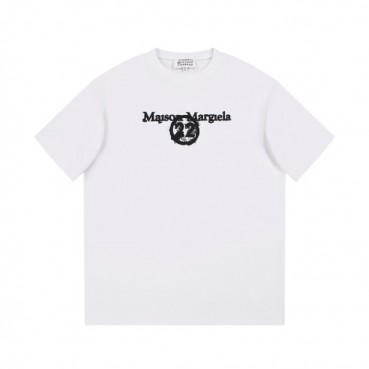 메종마르지엘라 남/녀 크루넥 화이트 반팔티 - Maison Margiela Unisex White Tshirts 