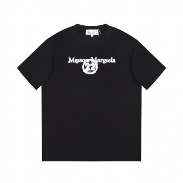 메종마르지엘라 남/녀 크루넥 블랙 반팔티 - Maison Margiela Unisex Black Tshirts 