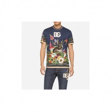 돌체앤가바나 남성 네이비 크루넥 반팔티 - Dolce&Gabbana Mens Navy Tshirts 