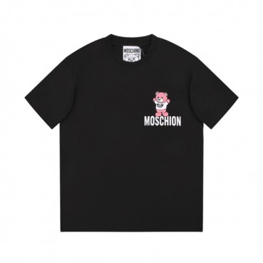 모스키노 남/녀 크루넥 블랙 반팔티 - Moschino Unisex Black Tshirts 