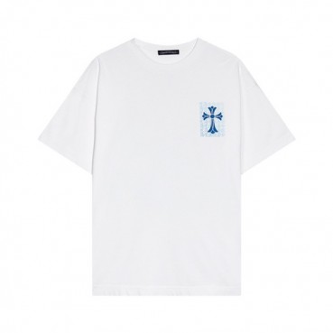 크롬하츠 남성 화이트 블랙 반팔티 - Chrom Hearts Mens White Short sleeved T