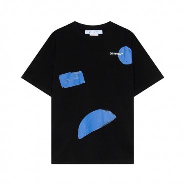 오프화이트 남성 모던 블랙 반팔티 - Off white Mens Black Short sleeved Tshirts 