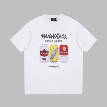 발렌시아가 남성 화이트 크루넥 반팔티 - Balenciaga Mens White Short sleeved Tshirts 