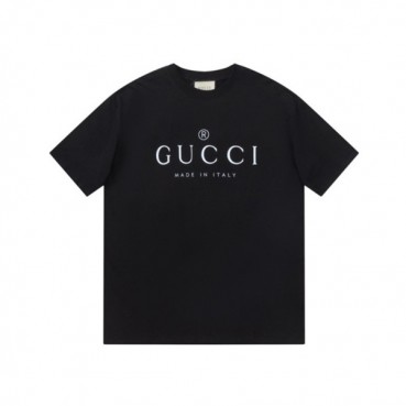 구찌 남/녀 블랙 크루넥 반팔티 - Gucci Unisex Black Short sleeved Tshirts 
