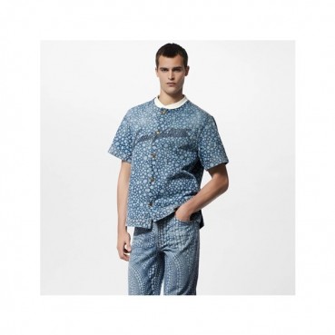 루이비통 남성 블루 크루넥 반팔티 - Louis vuitton Mens Blue Short sleeved Tshirts 