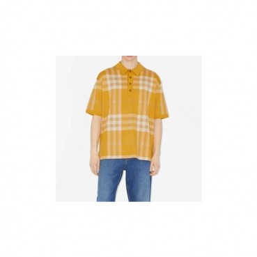 버버리 남성 옐로우 폴로 반팔티 - Burberry Mens Yellow Short Sleeved Tshirts 