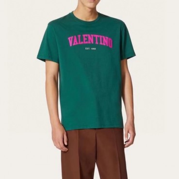 발렌티노 남성 그린 크루넥 반팔티 - Valentino Mens Green Tshirts 