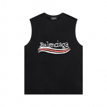 발렌시아가 남성 블랙 크루넥 나시 - Balenciaga Mens Black Sleeveless Shirts 