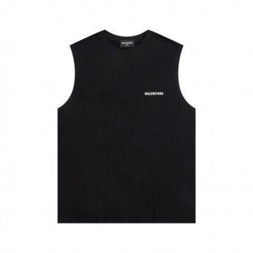 발렌시아가 남성 블랙 크루넥 나시 - Balenciaga Mens Black Sleeveless Shirts 