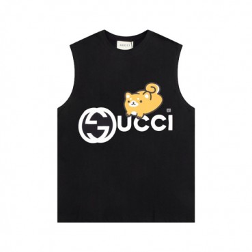 구찌 남성 블랙 크루넥 나시 - Gucci Mens Black Sleeveless Shirts 
