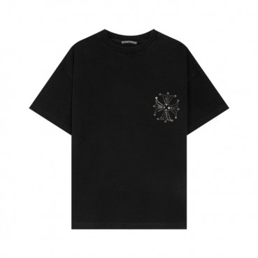 크롬하츠 남성 블랙 크루넥 반팔티 - Chrom Hearts Mens Black Short sleeved T