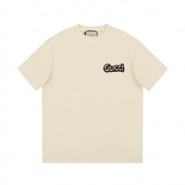 구찌 남/녀 아이보리 크루넥 반팔티 - Gucci Unisex Ivory Short sleeved Tshirts 