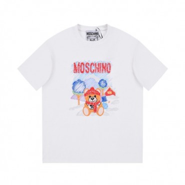 모스키노 남성 크루넥 화이트 반팔티 - Moschino Mens White Tshirts 