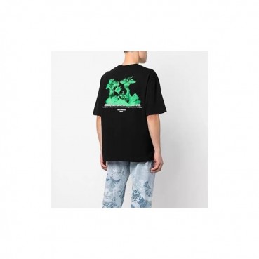 오프화이트 남성 모던 블랙 반팔티 - Off white Mens Black Short sleeved Tshirts 