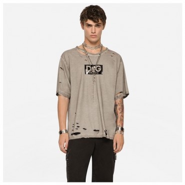 돌체앤가바나 남성 그레이 크루넥 반팔티 - Dolce&Gabbana Mens Gray Tshirts 