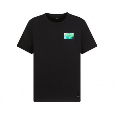 펜디 남성 블랙 크루넥 반팔티 - Fendi Mens Black Short sleeved Tshirts 