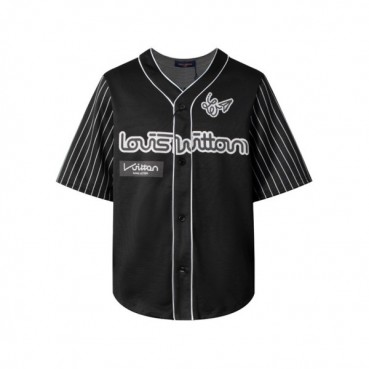 루이비통 남성 블랙 크루넥 반팔티 - Louis vuitton Mens Black Short sleeved Tshirts 