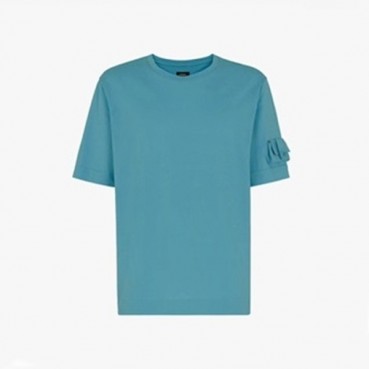 펜디 남성 블루 크루넥 반팔티 - Fendi Mens Blue Short sleeved Tshirts 