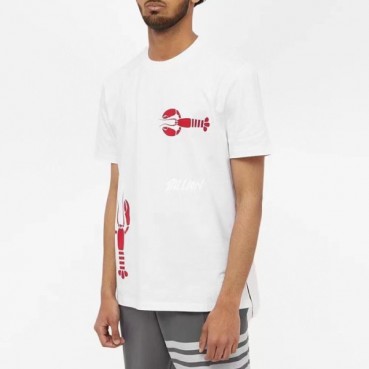 톰브라운 남성 크루넥 화이트 반팔티 - Thom Browne Mens White Tshirts 