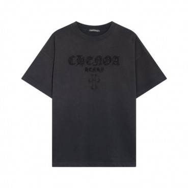 크롬하츠 남성 블랙 크루넥 반팔티 - Chrom Hearts Mens Black Short sleeved Tshirts 