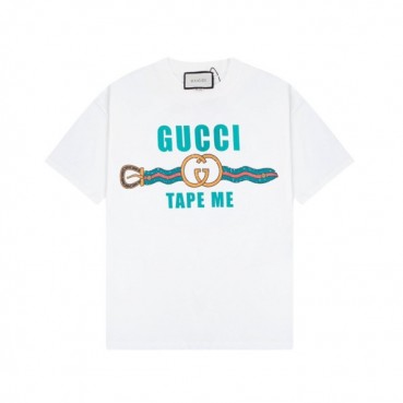 구찌 남/녀 화이트 크루넥 반팔티 - Gucci Unisex White Short sleeved Tshirts 
