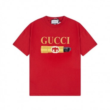 구찌 남/녀 레드 크루넥 반팔티 - Gucci Unisex Red Short sleeved Tshirts 