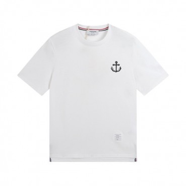 톰브라운 남성 크루넥 화이트 반팔티 - Thom Browne Mens White Tshirts 