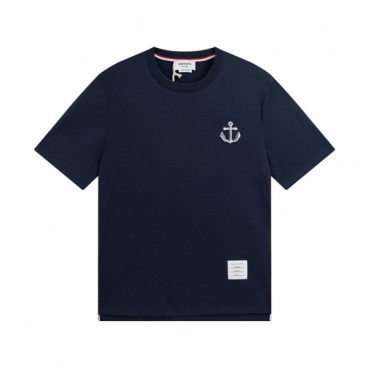 톰브라운 남성 크루넥 네이비 반팔티 - Thom Browne Mens Navy Tshirts 