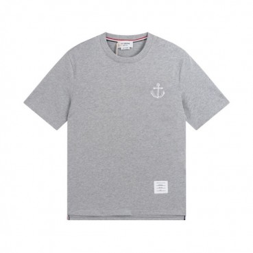 톰브라운 남성 크루넥 그레이 반팔티 - Thom Browne Mens Gray Tshirts 