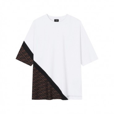 펜디 남성 화이트 크루넥 반팔티 - Fendi Mens White Short sleeved Tshirts 
