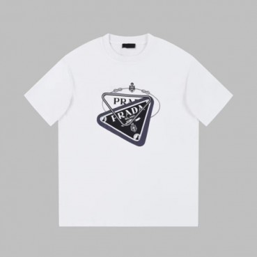 프라다 남성 화이트 반팔티 - Prada Mens White T