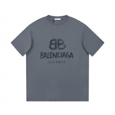 발렌시아가 남성 그레이 크루넥 반팔티 - Balenciaga Mens Gray Short sleeved Tshirts 