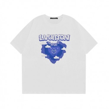 루이비통 남성 화이트 크루넥 반팔티 - Louis vuitton Mens White Short sleeved Tshirts 