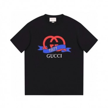 구찌 남/녀 블랙 크루넥 반팔티 - Gucci Unisex Black Short sleeved Tshirts 