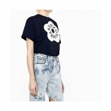 겐조 남/녀 블랙 크루넥 반팔티 - Kenzo Unisex Black Tshirts 