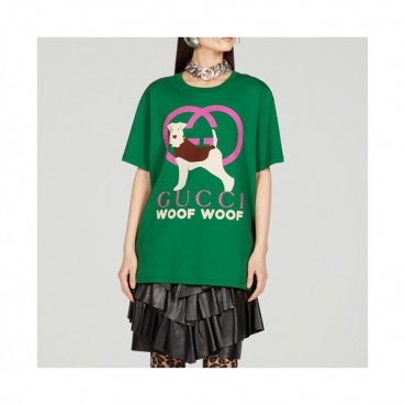구찌 남/녀 그린 크루넥 반팔티 - Gucci Unisex Green Short sleeved Tshirts 