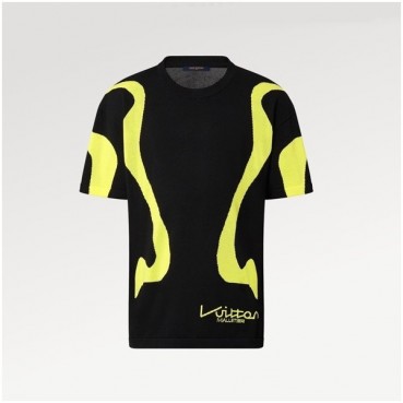 루이비통 남성 블랙 크루넥 반팔티 - Louis vuitton Mens Black Short sleeved Tshirts 