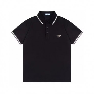프라다 남성 블랙 폴로 반팔티 - Prada Mens Black Short sleeved Tshirts 