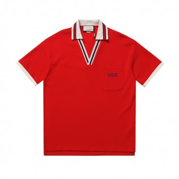구찌 남/녀 레드 폴로 반팔티 - Gucci Unisex Red Short sleeved Tshirts 