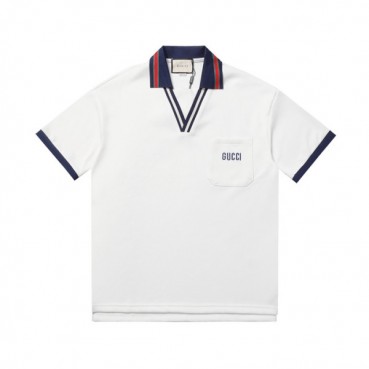 구찌 남/녀 화이트 폴로 반팔티 - Gucci Unisex White Short sleeved Tshirts 