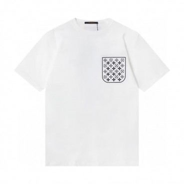 2023 루이비통 남성 화이트 크루넥 반팔티 - Louis vuitton Mens White Short sleeved Tshirts 