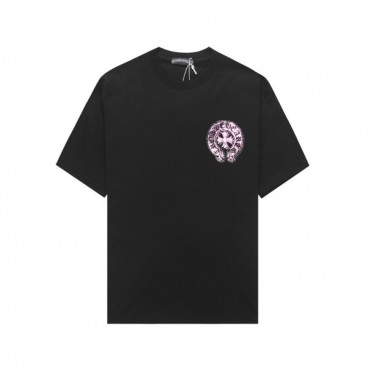 크롬하츠 남성 블랙 크루넥 반팔티 - Chrom Hearts Mens Black Short sleeved Tshirts 