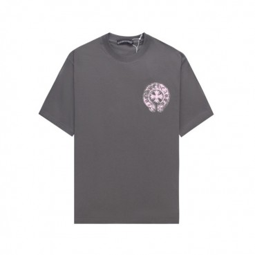 크롬하츠 남성 그레이 크루넥 반팔티 - Chrom Hearts Mens Gray Short sleeved Tshirts 