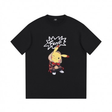 펜디 남성 블랙 크루넥 반팔티 - Fendi Mens Black Short sleeved Tshirts 