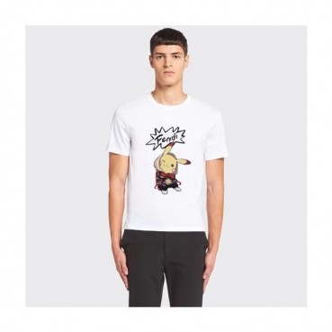 펜디 남성 화이트 크루넥 반팔티 - Fendi Mens White Short sleeved Tshirts 