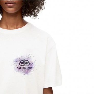 발렌시아가 남성 화이트 크루넥 반팔티 - Balenciaga Mens White Short sleeved Tshirts 